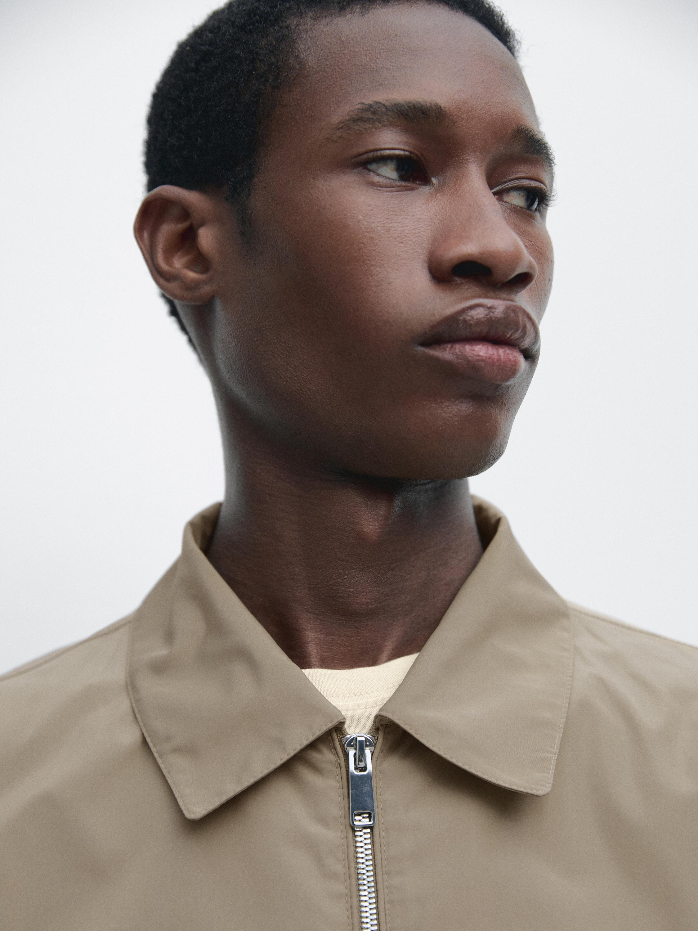Short technical fabric jacket